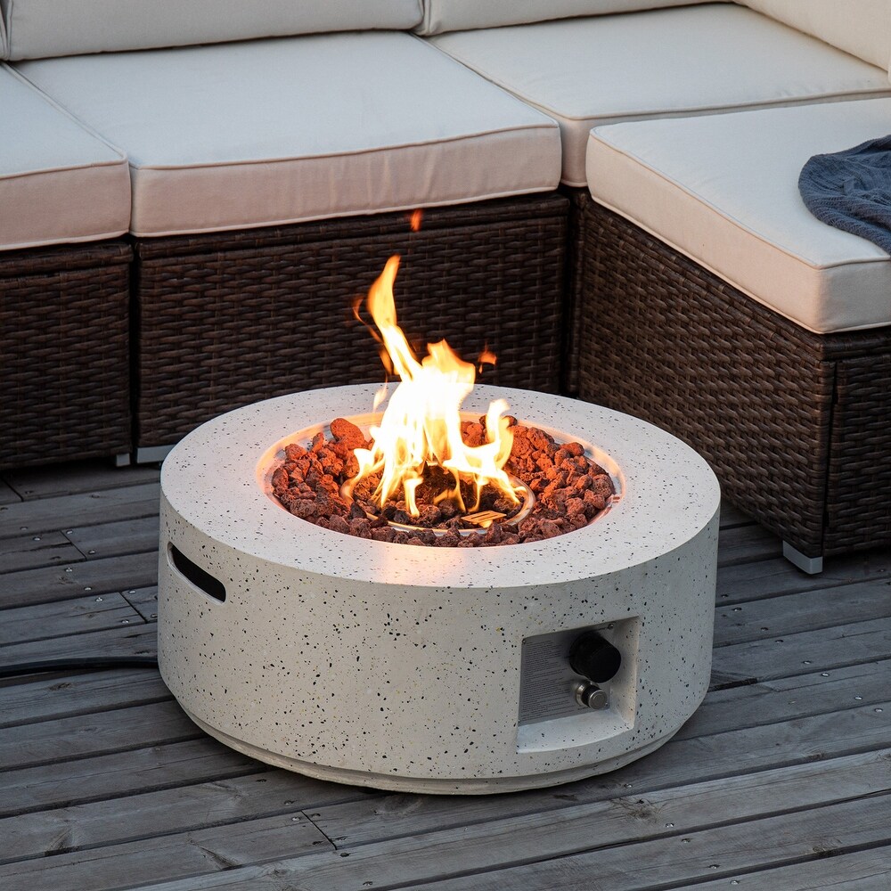 COSIEST Outdoor Patio Round Propane Firepit  40000BTU   28\