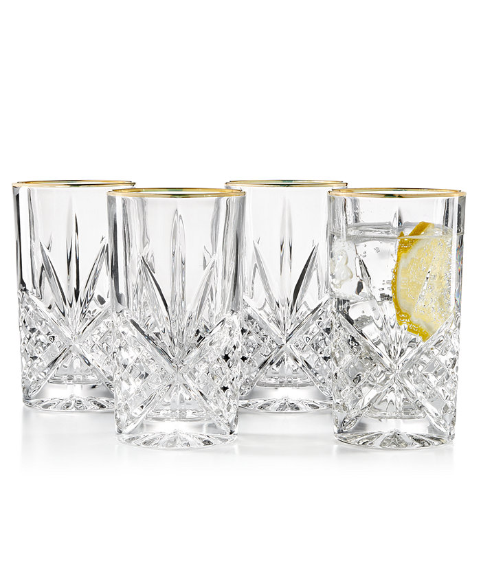 Godinger Dublin Gold Highball Glasses Set of 4