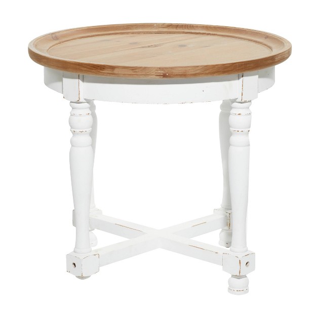 Country Cottage Wood Accent Table White Olivia amp May