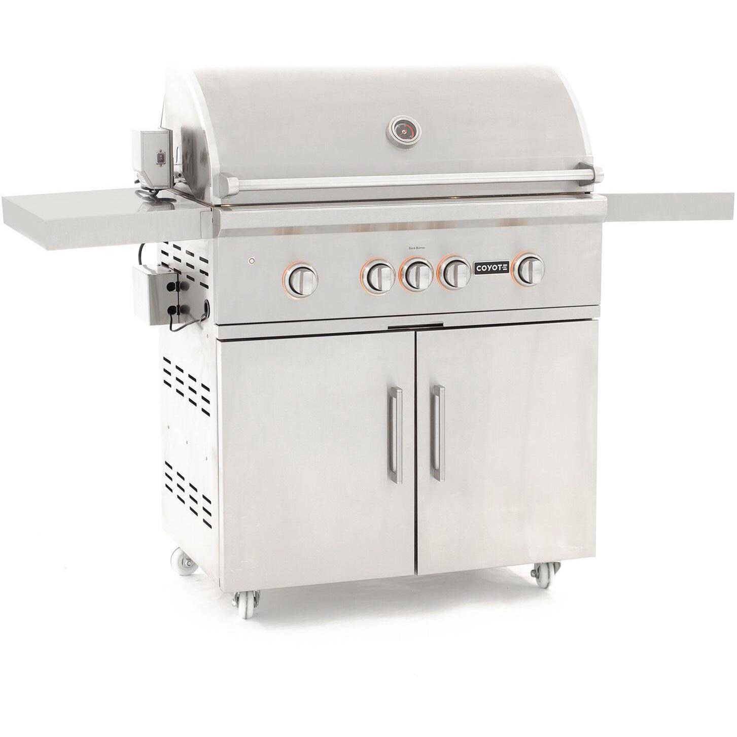 Coyote S-Series 36-Inch 4-Burner Propane Gas Grill With RapidSear Infrared Burner and Rotisserie