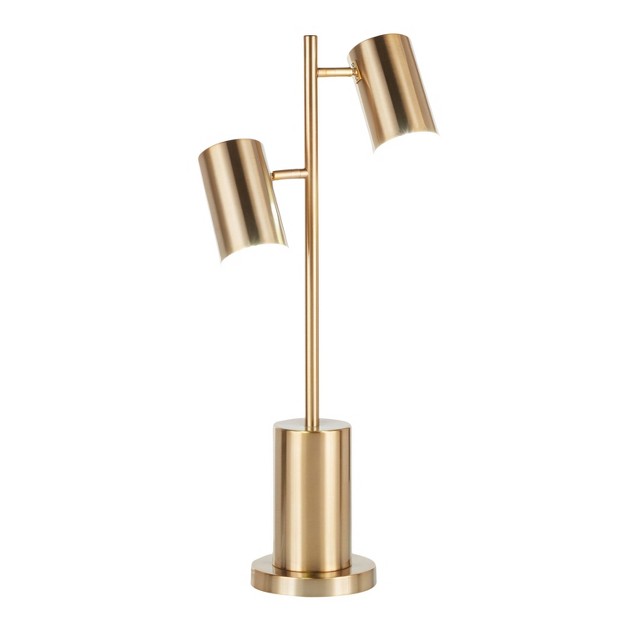 Cannes Contemporary glam Table Lamp With Metal Shade White includes Led Light Bulb Lumisource