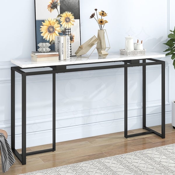 Console Table with Metal Frame