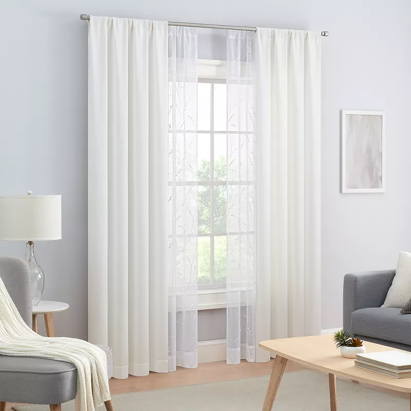 eclipse Raylan Keoni Embroidery 4-Window Curtain Panels