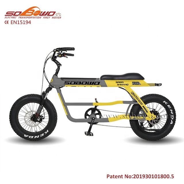 SOBOWO 20 '' Aluminum 750w 48V e mountain bike 7 speed electric mountain bicycle wholesale hot sale e cycle long seat ebike