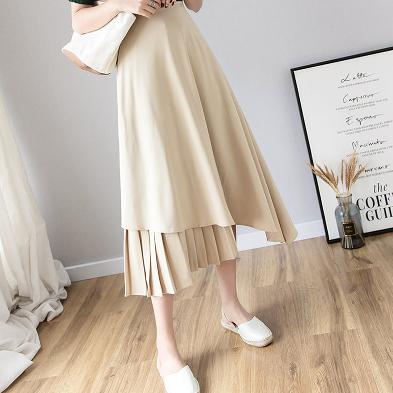 New Hepburn Style High Waist Large Swing Umbrella Skirt