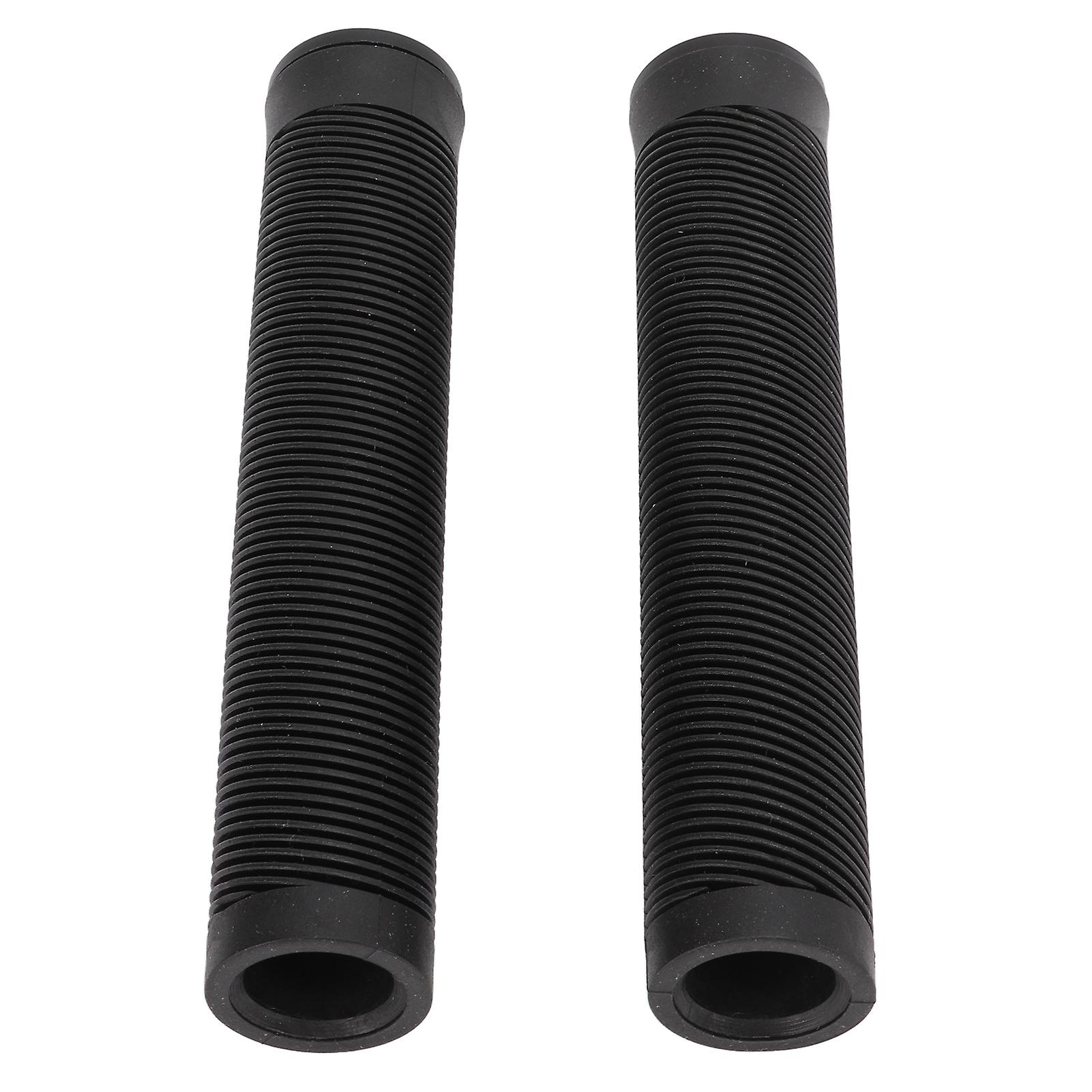 1 Pair 16cm Bike Handlebar Grips Soft Tpe Rubber Anti Slip Handle Grips For Fixed Gear Bicycleblack