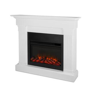 Real Flame Crawford 47 in. Slim-Line Electric Fireplace in White 8020E-W