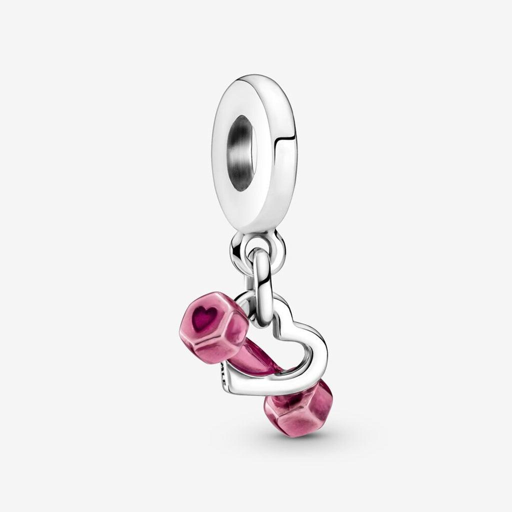 PANDORA  Dumbbell & Heart Dangle Charm