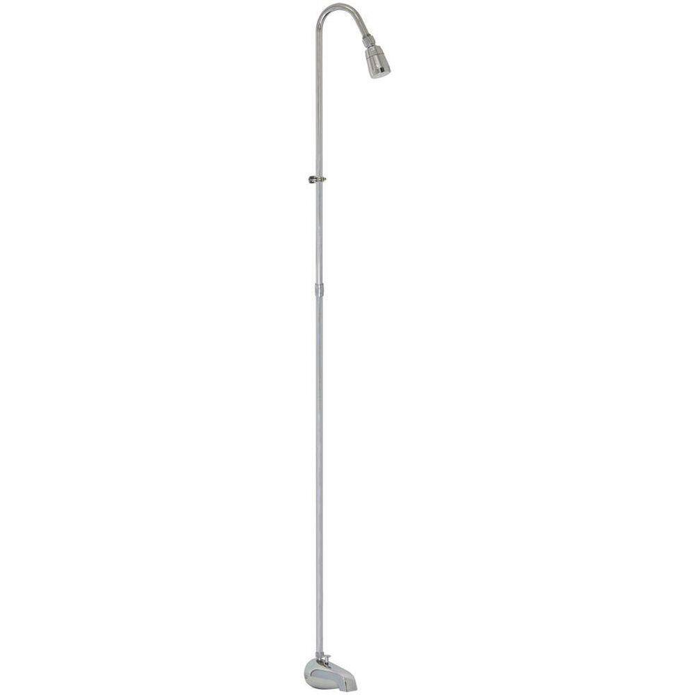 EZ-FLO 38 in. Spout Type 49-12 in. No-Handle Portable Add-On Shower Riser with Showerhead in Chrome 11120