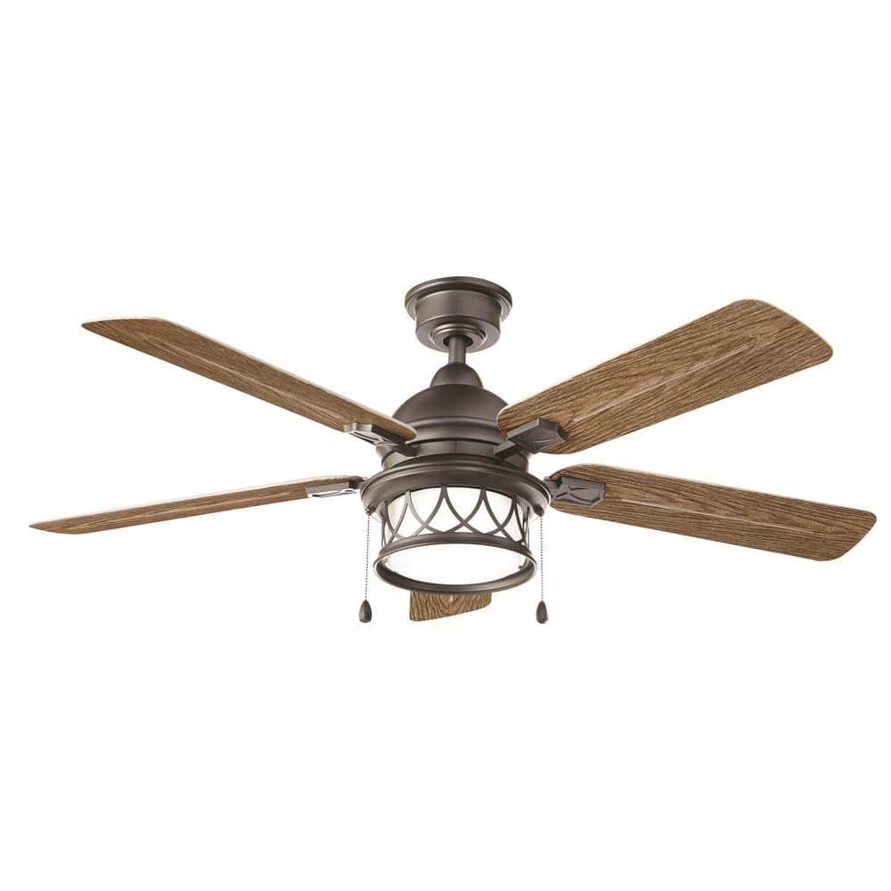 Home Decorators Collection Artshire 52 in Integrated LED IndoorOutdoor Natural Iron Ceiling Fan with Light Kit