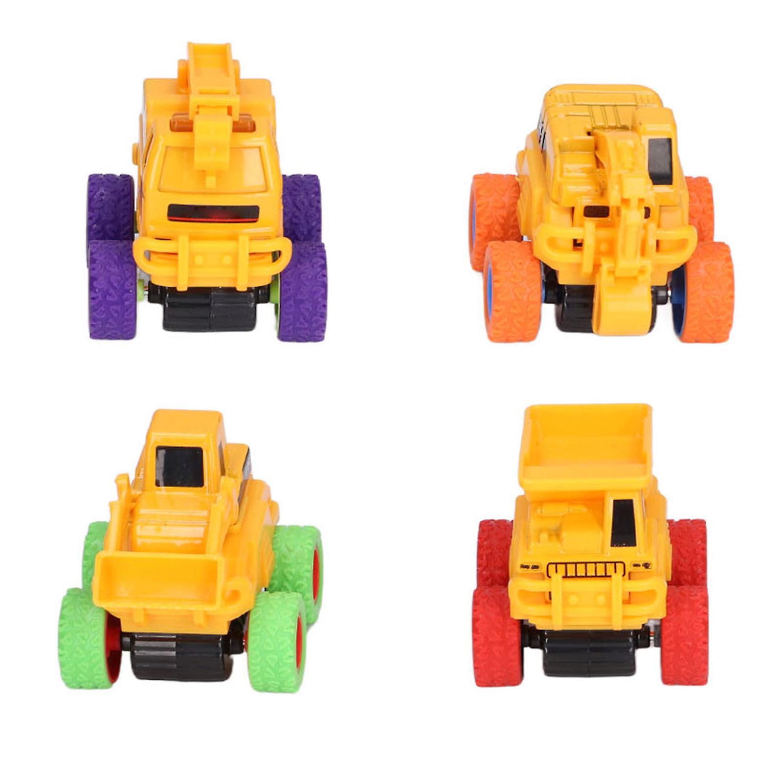 4pcs Toy Car Models Mini Cute Different Shape Portable Construction Truck Vehicles Set For Children Toys Birthday Gift