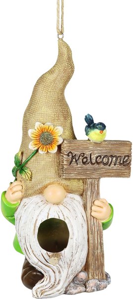 Exhart Welcome Gnome Hanging Bird House