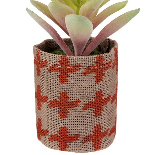 Artificial Pastel Succulent In Burlap Bag