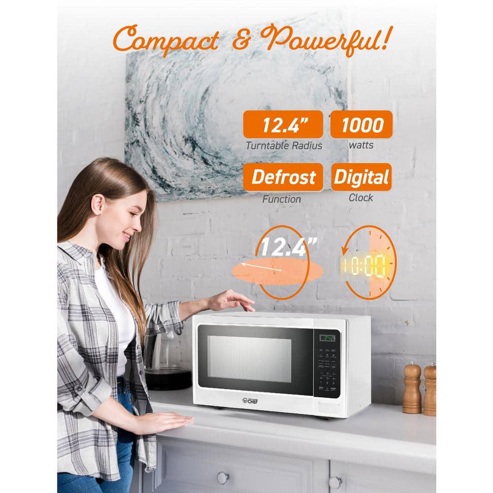 Commercial CHEF 204 in Width 13 cu ft White 1000Watt Countertop Microwave Oven