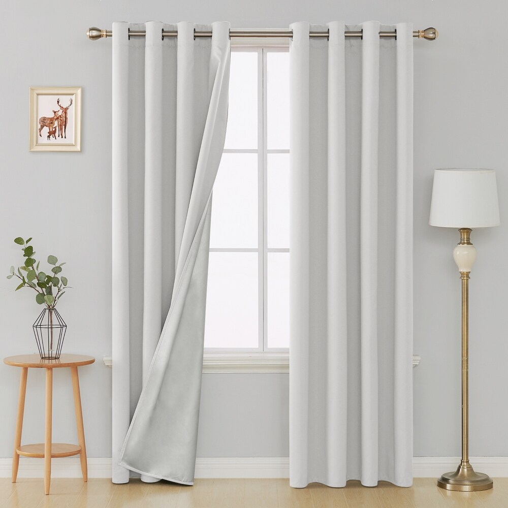 Deconovo Silver Coating Curtain Panel Pair(2 Panel)