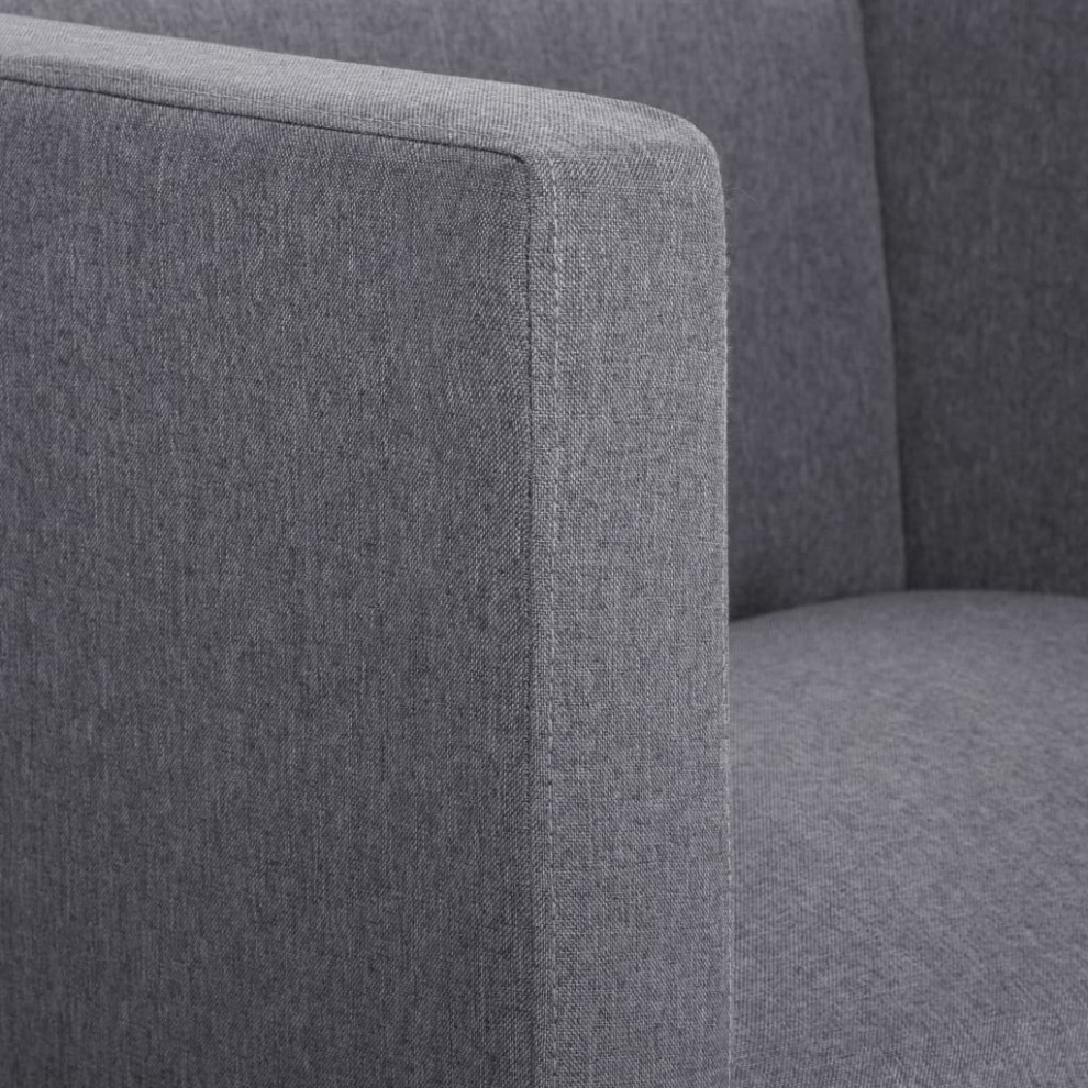 vidaXL Armchair Upholstered Accent Chair Sofa for Office Light Gray Fabric   Contemporary   Armchairs And Accent Chairs   by vidaXL LLC  Houzz