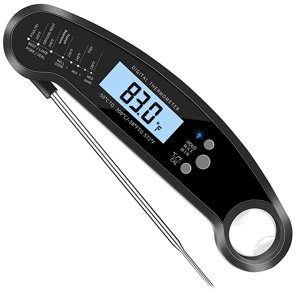 Professional Digital Instant Read Meat Thermometer For Kitchen Food Cooking Grill Bbq Smoker Candy Home Brewing Coffee And Oil Deep Frying Black