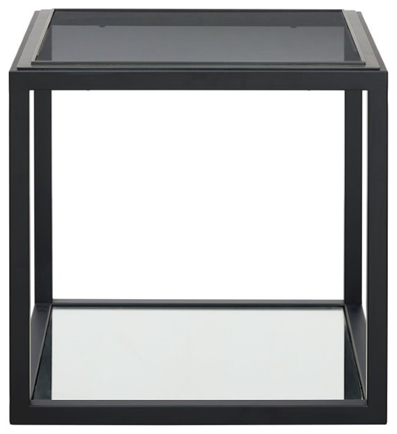 Modus Ellis Smoked Glass Top End Table in Nutmeg   Transitional   Side Tables And End Tables   by Homesquare  Houzz