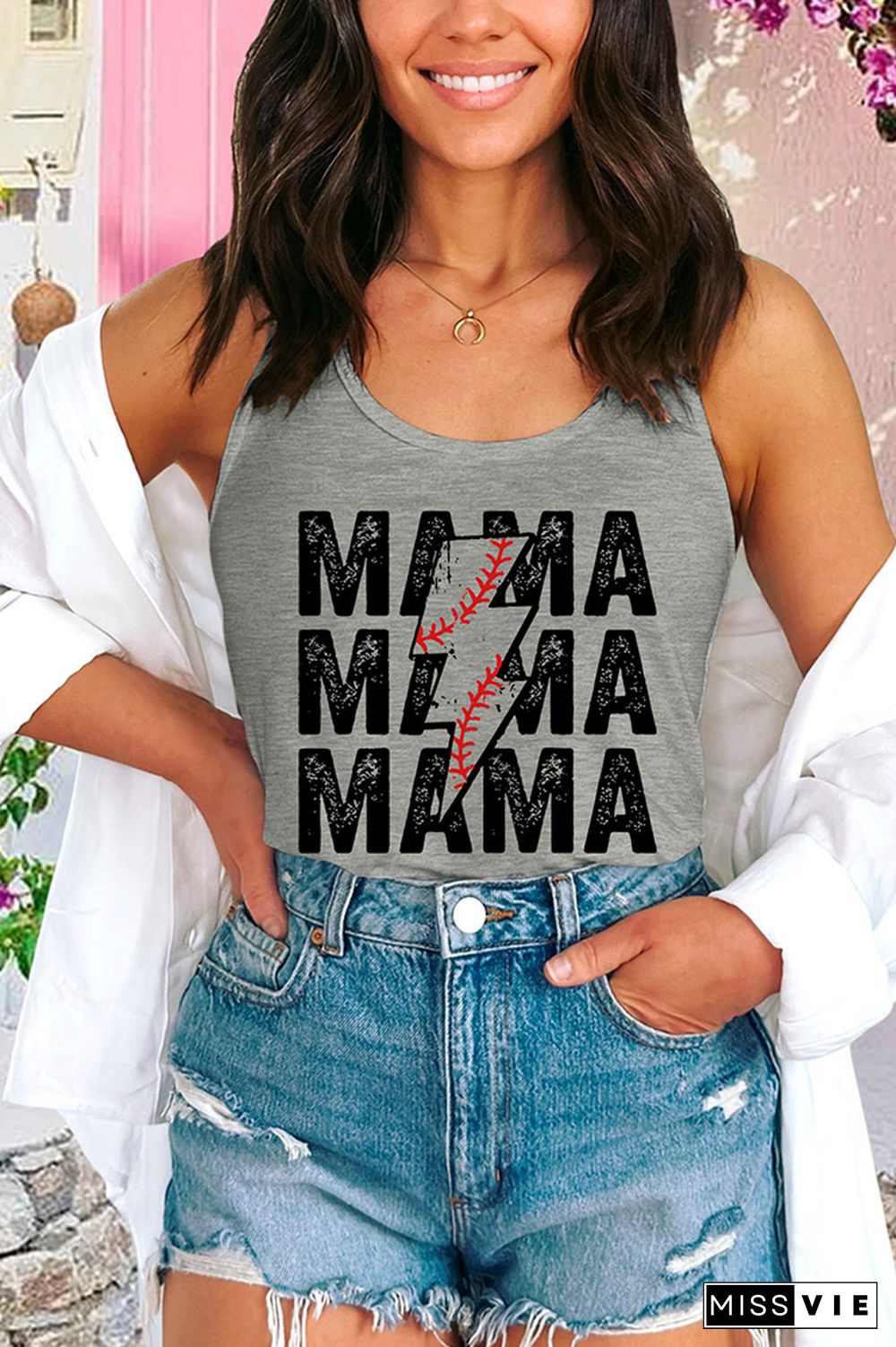 Mama Lightning Bolt Tank Top