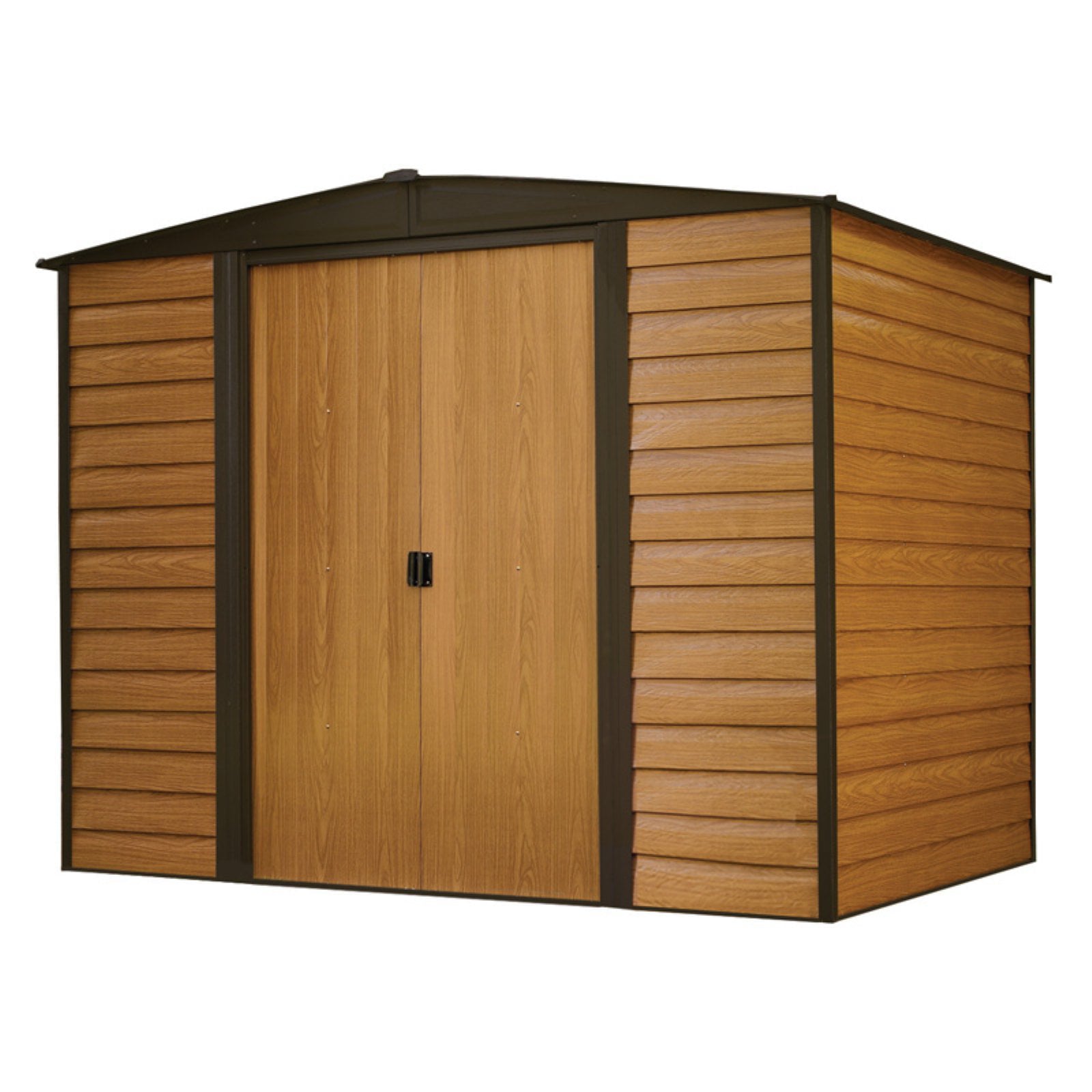 Arrow Storage Products 8 x 6 ft. Double Door Metal Storage Shed, Brown and Black