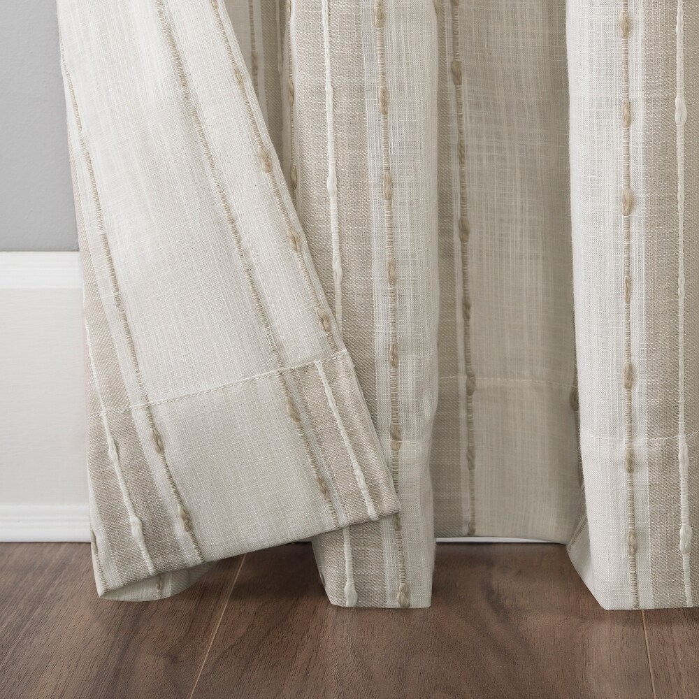 Archaeo Slub Texture Stripe Cotton Curtain  Single Panel