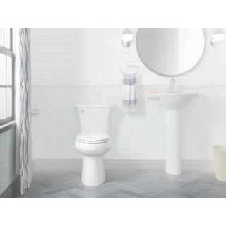 KOHLER Highline Arc the Complete Solution 2-Piece 1.28 GPF Single Flush Elongated Toilet in White Seat Included (6-Pack) K-78279-6-0