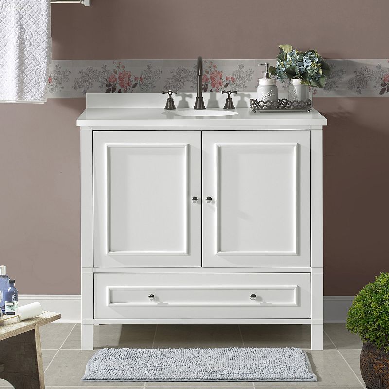 Alaterre Furniture Williamsburg White Vanity Cabinet