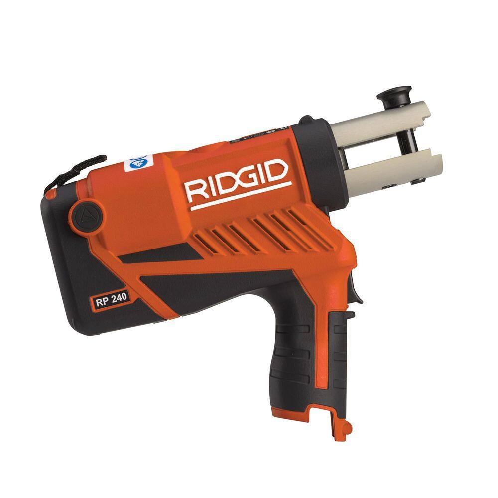 RIDGID RP 240 ProPress Compact Pistol Grip Press Tool Kit (Includes Case + 2 18-V Li-Ion Batteries+Charger + 3 Press Tool Jaws 57403