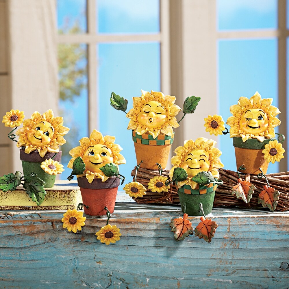 Collectible Sunflower Shelf Sitters   Set of 5   19.250 x 6.000 x 4.800