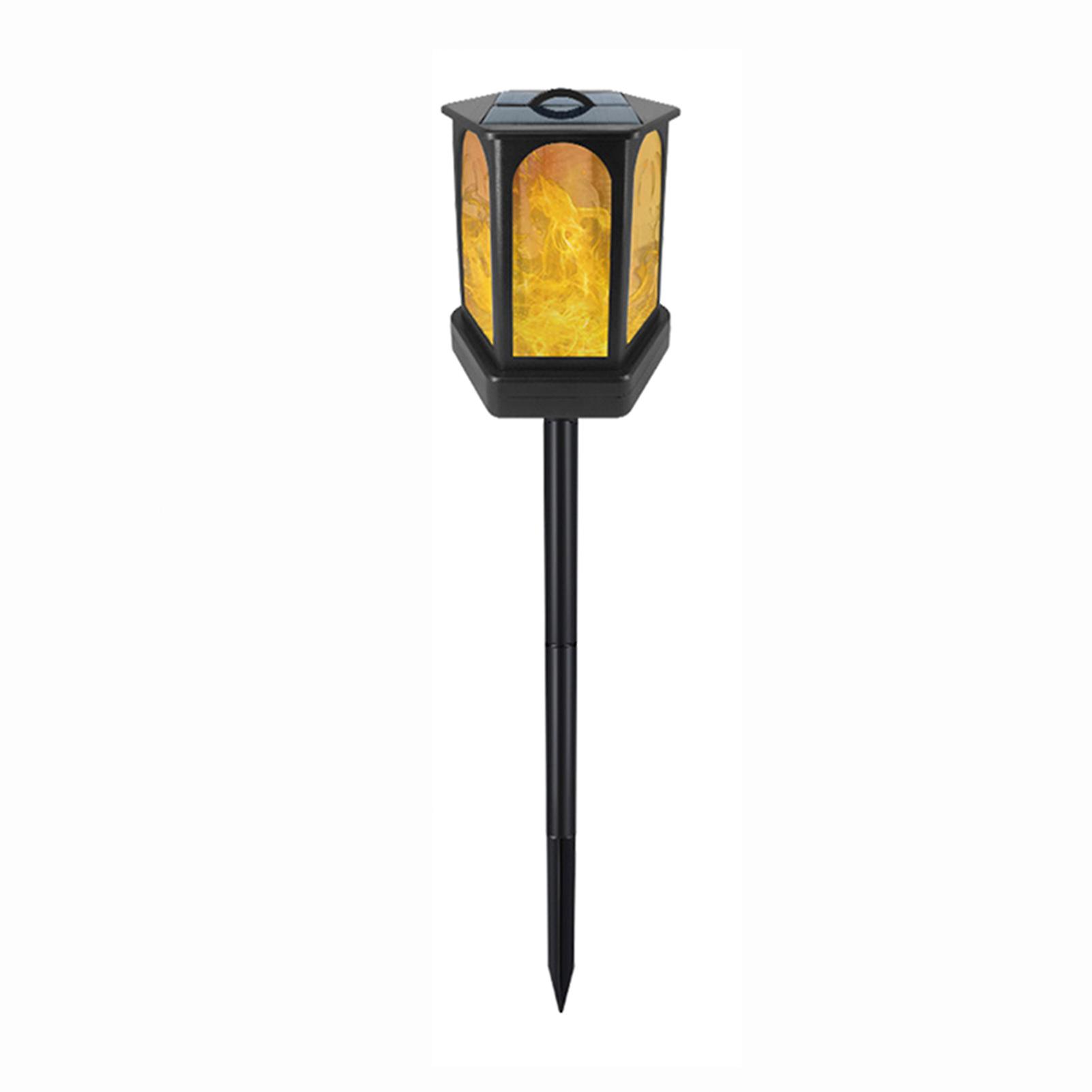 96led Solar Light Hexagonal Flame Light Outdoor Landscape Lamp Decoration Lighting For Garden Yard Patio Path