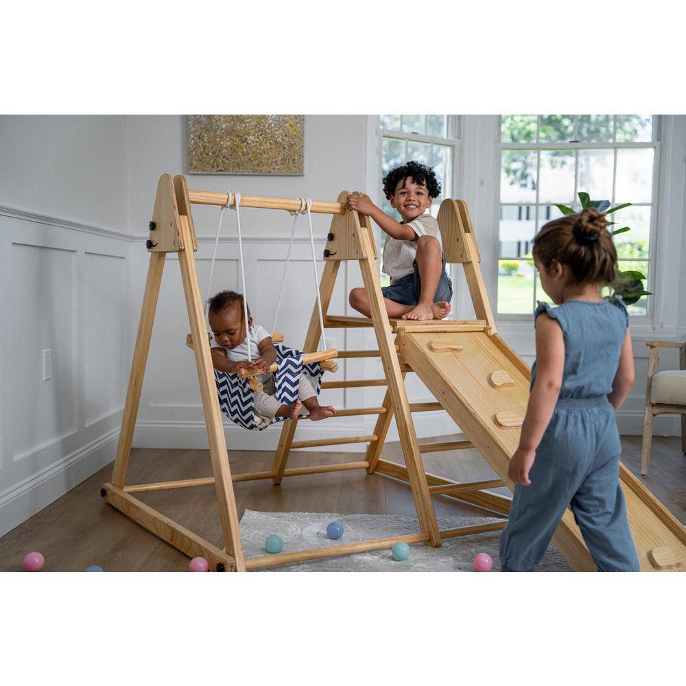 Avenlur Avenlur Juniper Indoor Folding Playset with Swing Rock Wall Climbing Ladder SWNG-FLD-NEW