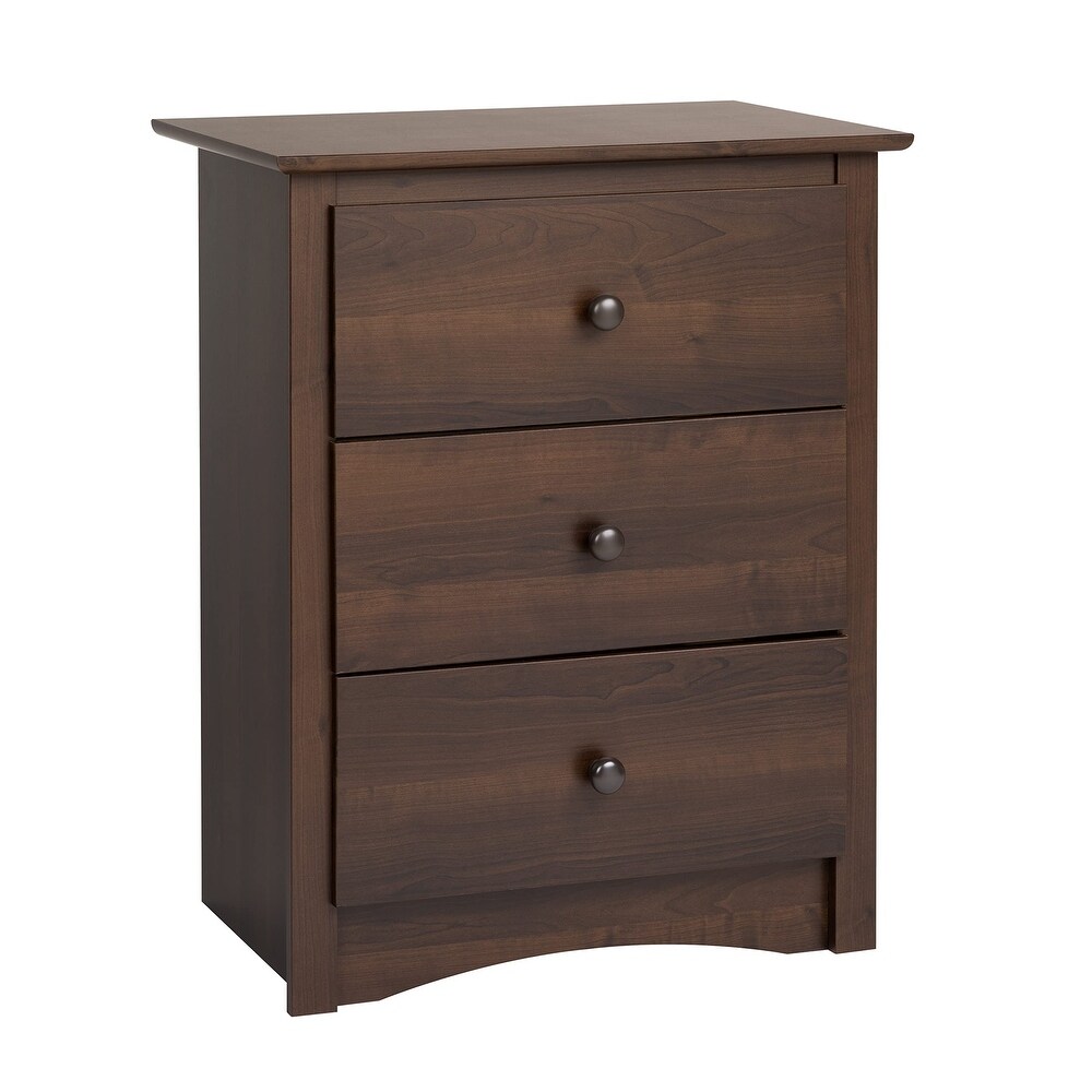 Fremont Nightstand  Tall 3 Drawer  Espresso