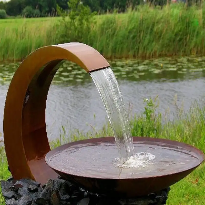 garden landscaping water fountain waterfall 2023 new products  water feature outdoor metal fountain for garden