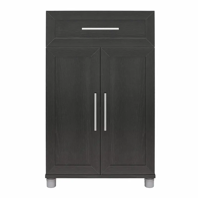 Camberly Framed Black Oak Storage Cabinet with Drawer