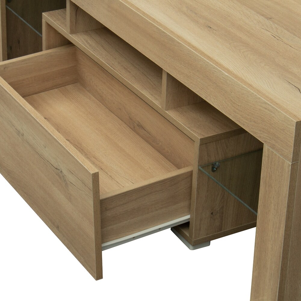 Wood TV Stand for Up to 55\