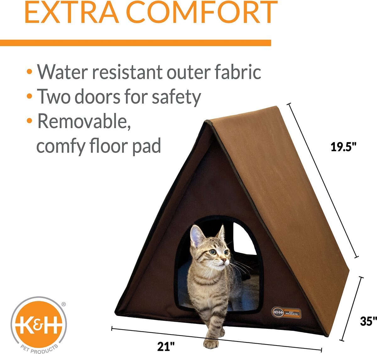 KandH Pet Products Outdoor Unheated Multi-Kitty A-Frame House