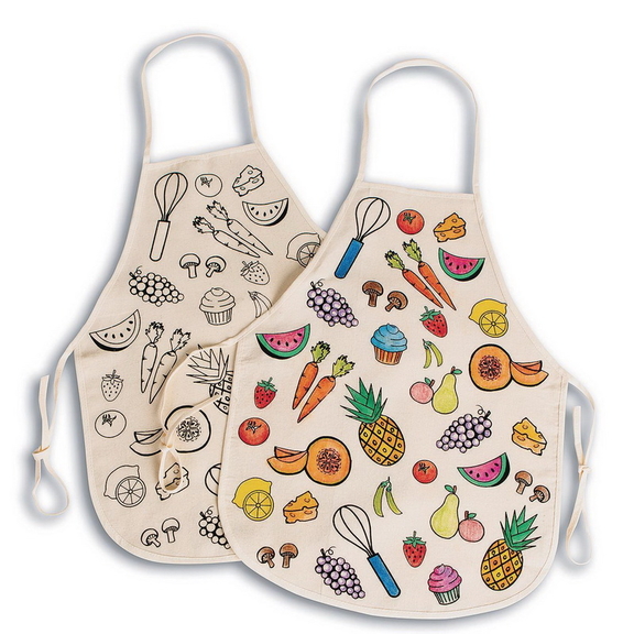 S S Worldwide Velvet Art Kid's Apron (Pack of 6)