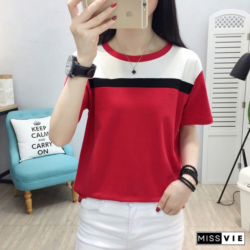 Christmas Gift Summer Short Sleeve T shirt Women Tops Camisas Mujer Tshirt Women T-shirt O-neck Loose Cotton Tee Shirt Femme Plus Size