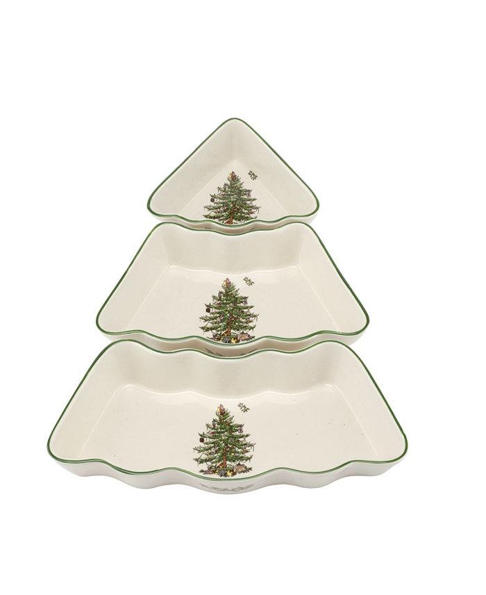 Spode Christmas Tree 3 Piece Dip Bowl Set