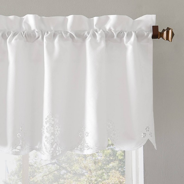 Mariela Floral Trim Window Valance White No 918