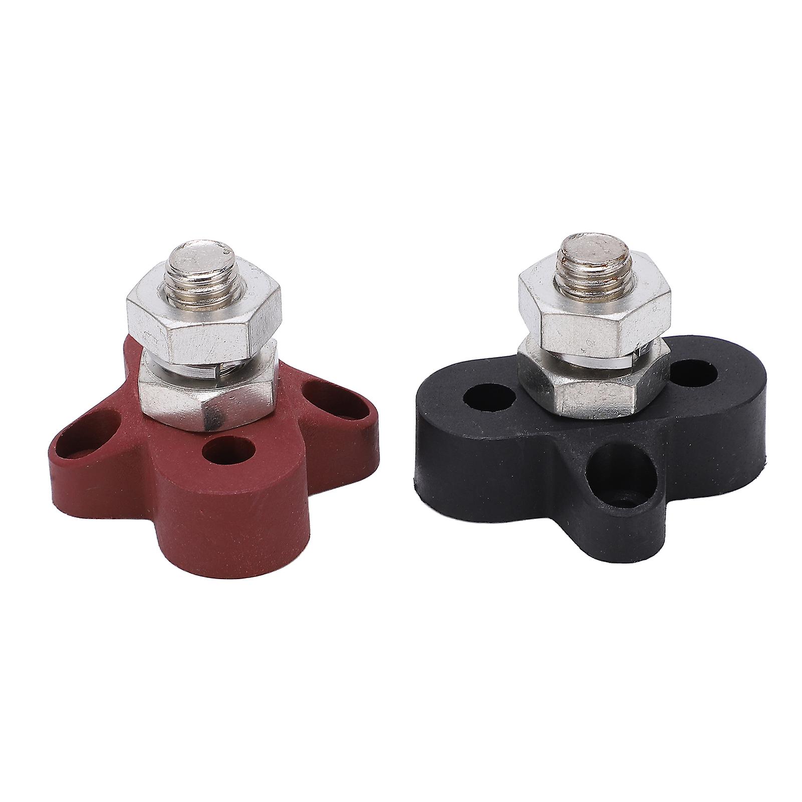 2pcs M10 Battery Power Junction Post Block Insulated Metal Terminal Stud Dc48v Maximum For Cars Rvs Atvs