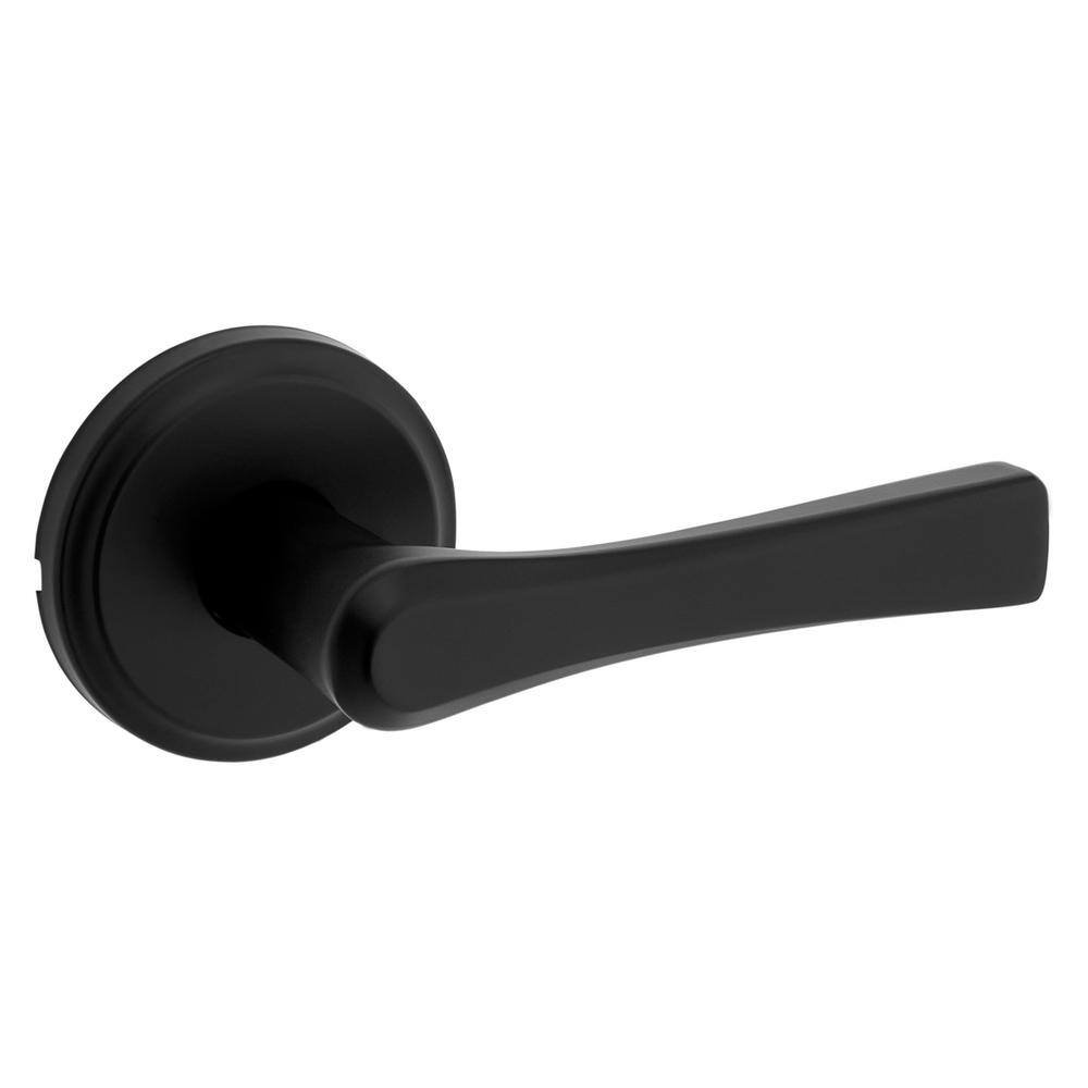 Kwikset Katella Matte Black Passage HallCloset Door Lever with Microban 720KAL5146ALRCS