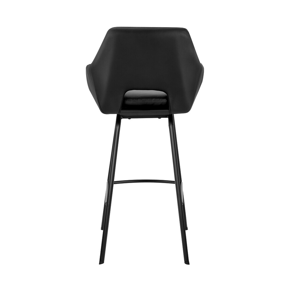 Aura Faux Leather and Metal Bar Stool