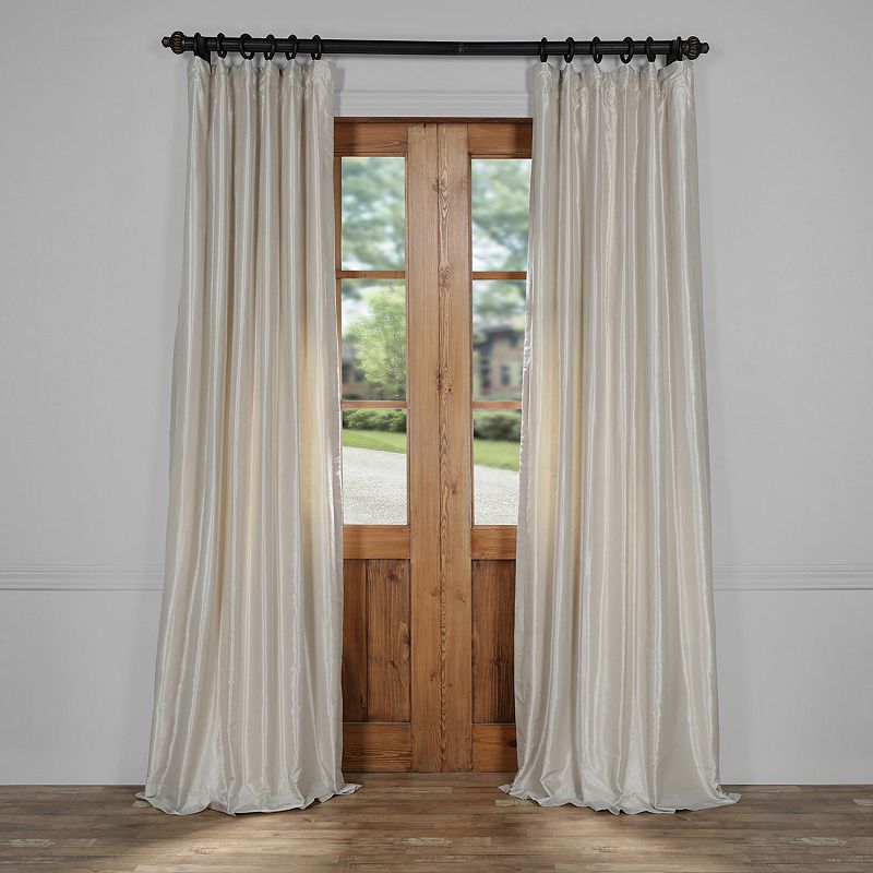 EFF 1-Panel Vintage Textured Faux-Dupioni Silk Window Curtain