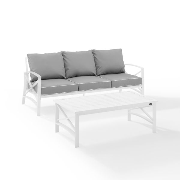 Kaplan 2Pc Outdoor Metal Sofa Set