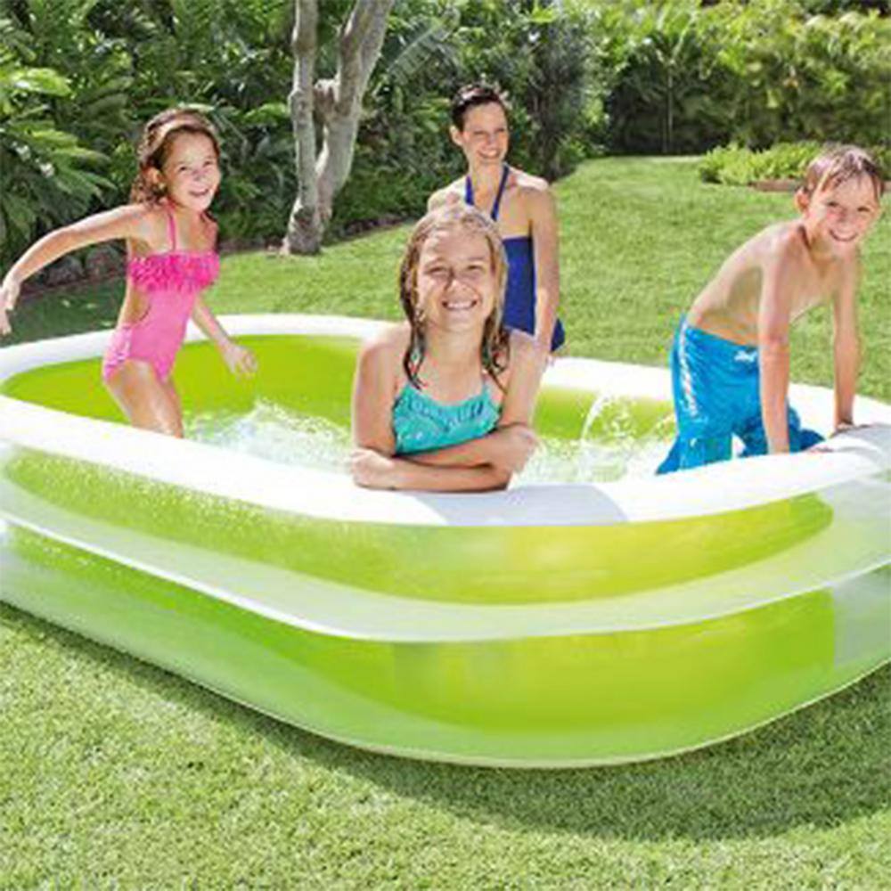 Intex Kool Splash Inflatable Play Center with 8.5 ft. x 5.75 ft. Swim Center Blue  White 58849EP + 56483EP