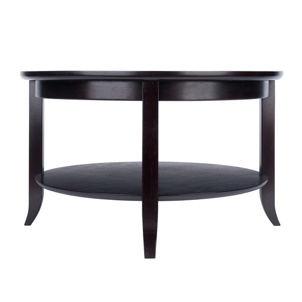 Genoa Coffee Table， Espresso - 30 x 30 x 18.03 inches