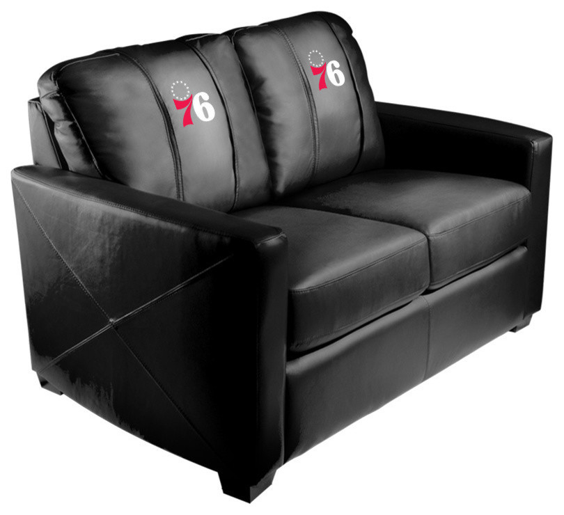 Philadelphia 76ers Primary Stationary Loveseat Commercial Grade Fabric   Contemporary   Loveseats   by DreamSeats LLC  Houzz