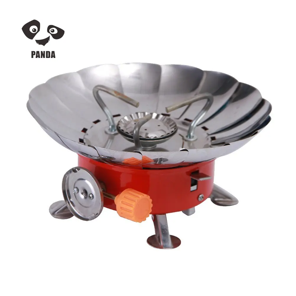 Portable Butane Camping Windproof Windshield Foldable Aluminum Burner Gas stove For Outdoor Cooking With Carrying Case