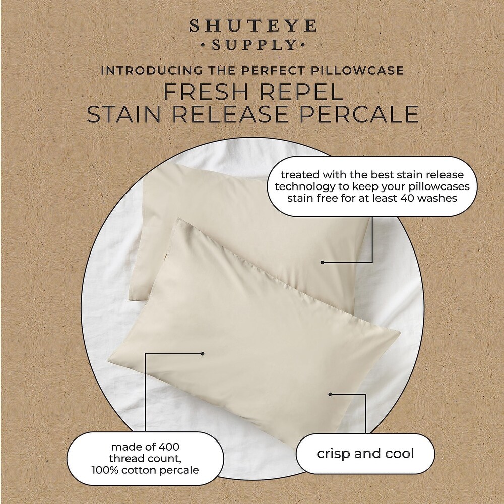 Shuteye Supply Pillow Case Set  Fresh Repel Collection  21 x 54 Inch  Tundra